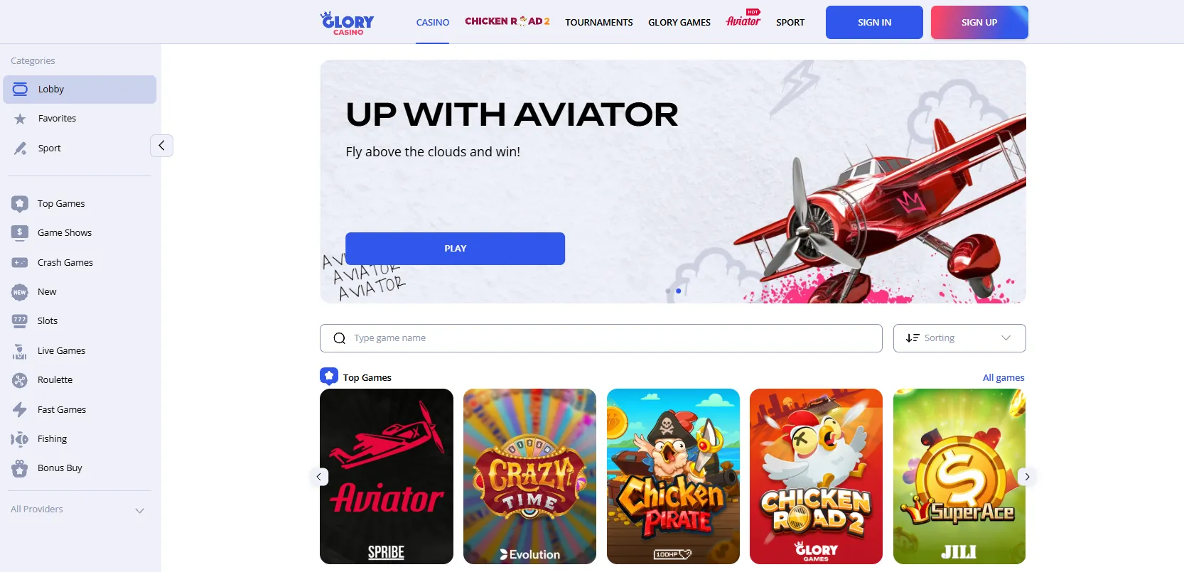 Glory Casino Download for Android app