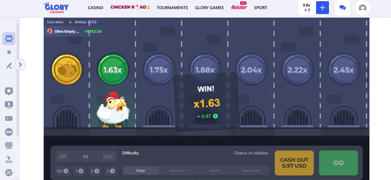 Glory Casino Chicken Road bonuses and promotions